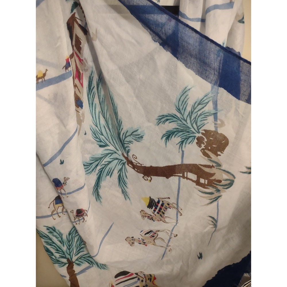 Hey Beautiful Parade Street‎ Productions Camel Palm Tree Print Scarf 65x36 - Picture 2 of 5